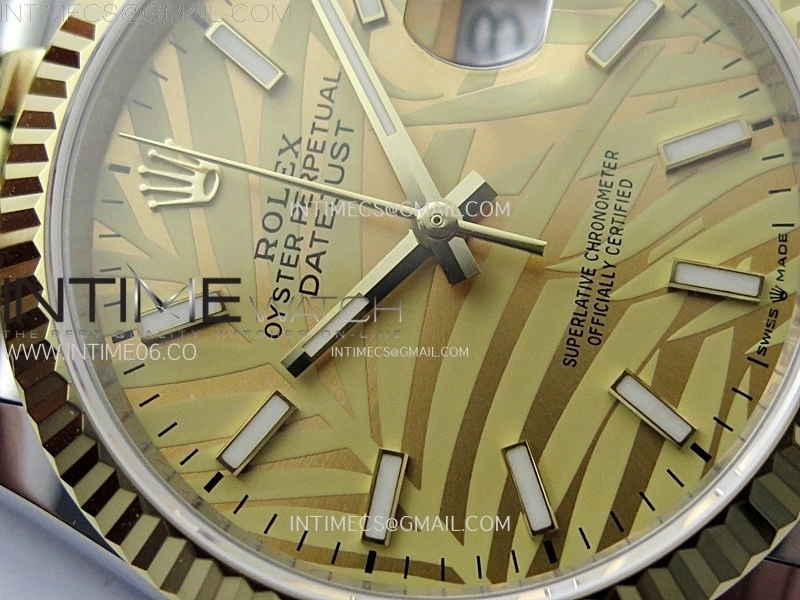 DateJust 36MM 126233 SS YG APSF 1:1 Best Edition Palm Leaves Dial Stick Markers on SS YG Jubilee Bracelet SA3235