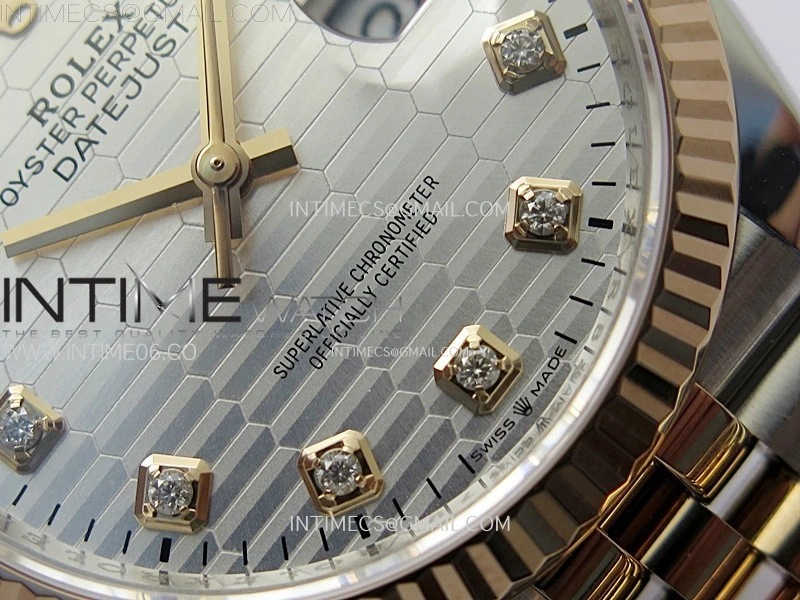 DateJust 36 SS 126231 904L SS RG VSF 1:1 Best Edition Silver Fluted Dial Diamonds Markers on Jubilee Bracelet VS3235