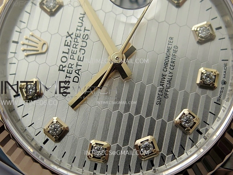 DateJust 36 SS 126231 904L SS RG VSF 1:1 Best Edition Silver Fluted Dial Diamonds Markers on Jubilee Bracelet VS3235