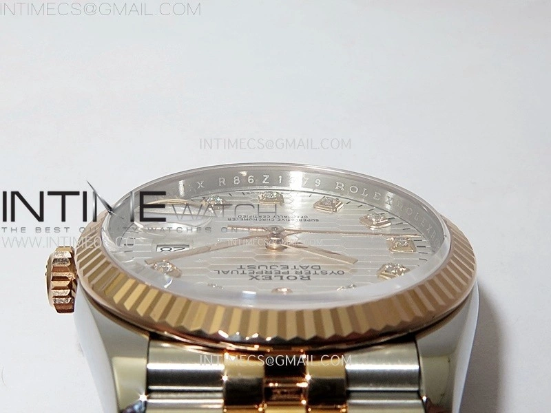 DateJust 36 SS 126231 904L SS RG VSF 1:1 Best Edition Silver Fluted Dial Diamonds Markers on Jubilee Bracelet VS3235
