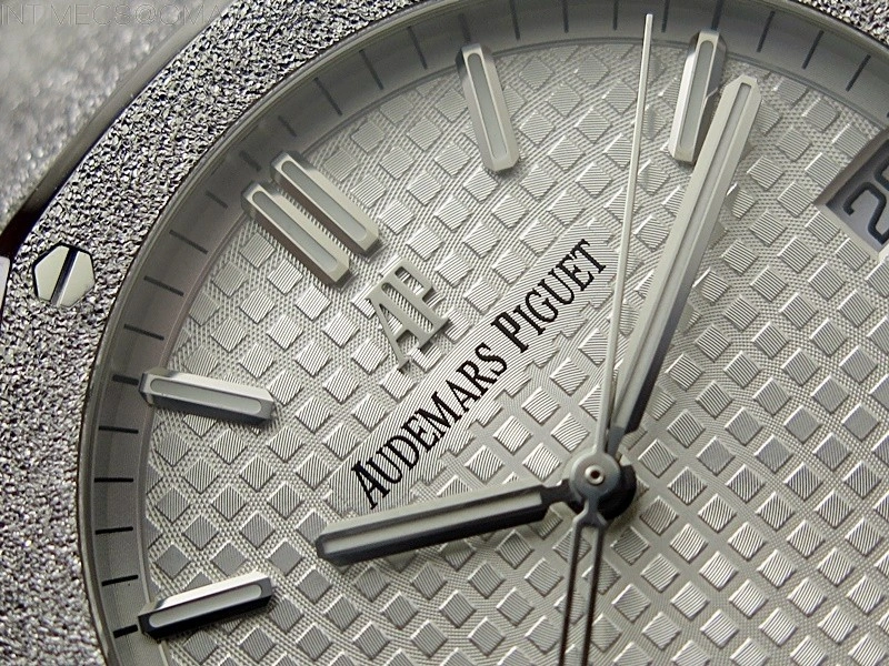 Royal Oak 41mm 15500 Frosted SS APSF 1:1 Best Edition Silver Textured Dial on Frosted SS Bracelet SA4302 Super Clone