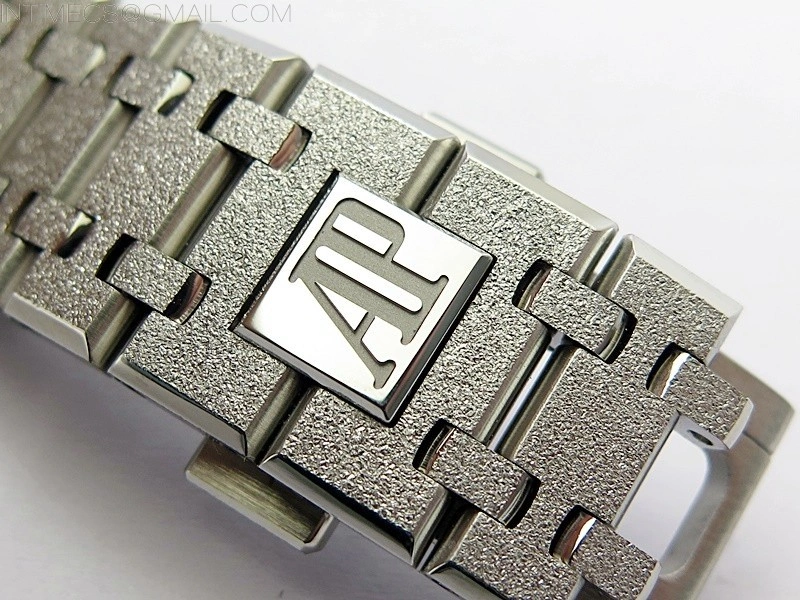 Royal Oak 41mm 15500 Frosted SS APSF 1:1 Best Edition Silver Textured Dial on Frosted SS Bracelet SA4302 Super Clone