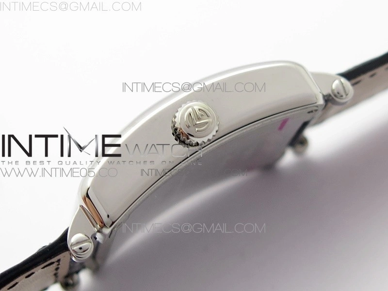 Master Square SS Ladies ZF 1:1 Best Edition White Colorful Arabic Dial on Black Leather Strap Ronda Quartz
