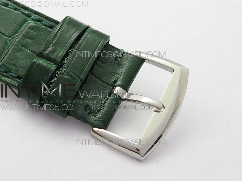 Master Square SS Ladies ZF 1:1 Best Edition White Colorful Arabic Dial on Green Leather Strap Ronda Quartz
