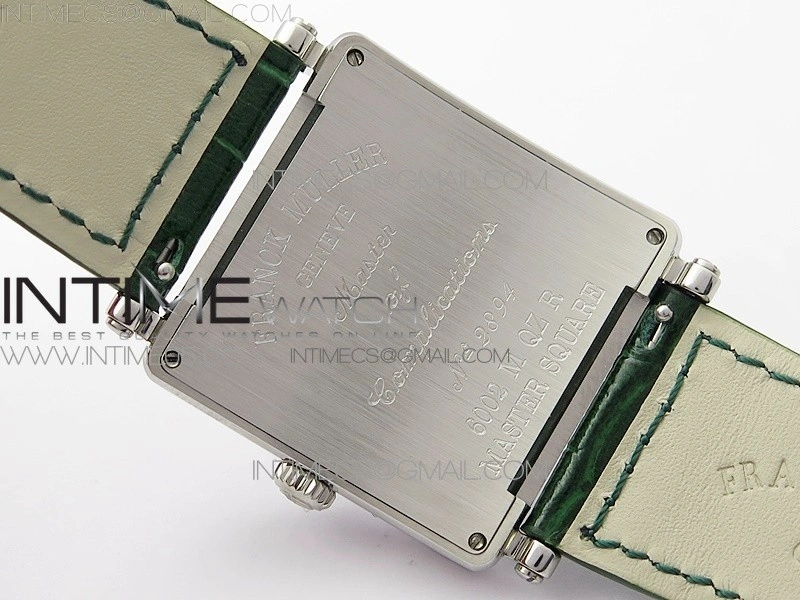Master Square SS Ladies ZF 1:1 Best Edition White Colorful Arabic Dial on Green Leather Strap Ronda Quartz