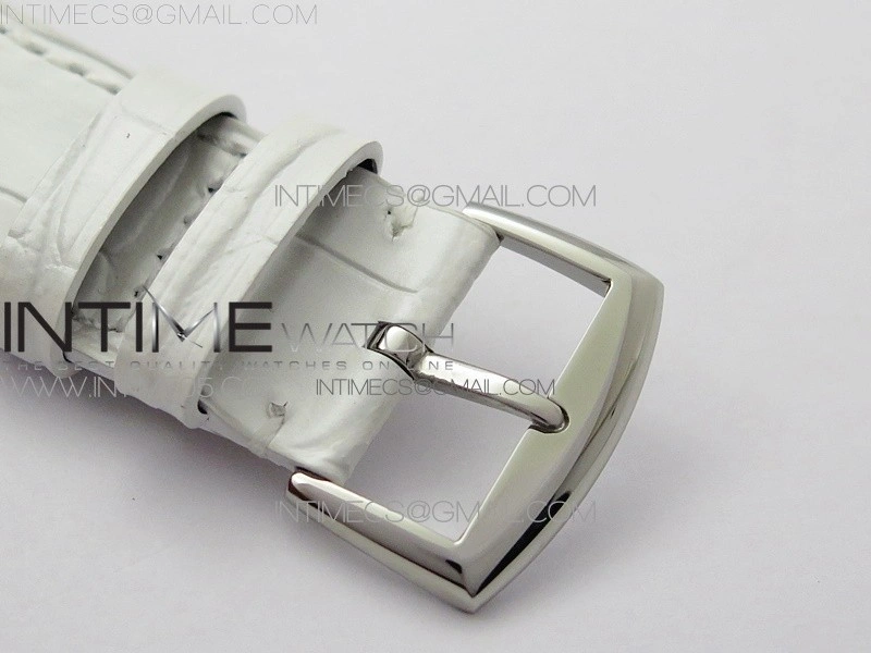 Master Square SS Ladies ZF 1:1 Best Edition White Colorful Arabic Dial on White Leather Strap Ronda Quartz