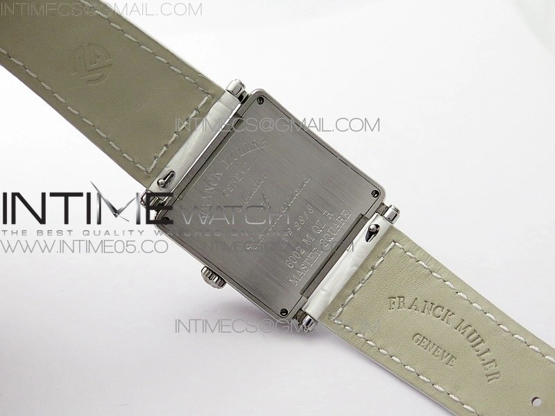 Master Square SS Ladies ZF 1:1 Best Edition White Colorful Arabic Dial on White Leather Strap Ronda Quartz