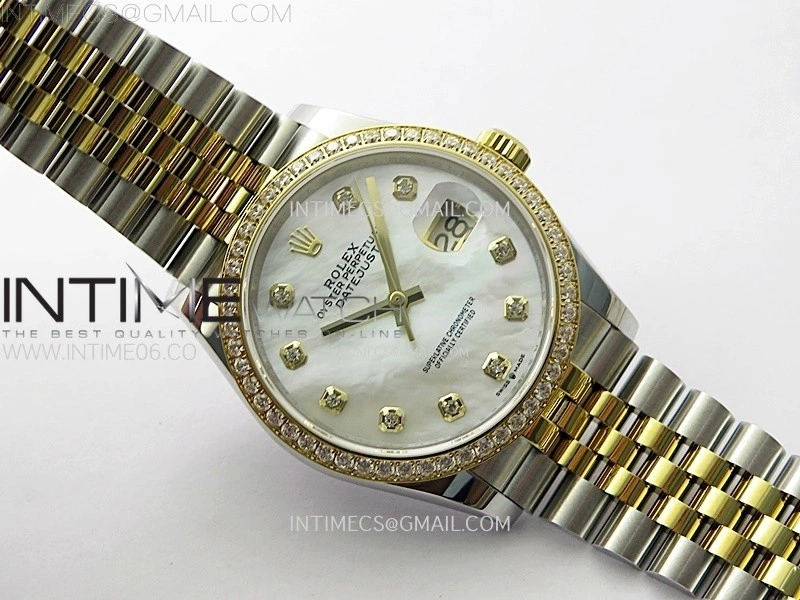 DateJust 36MM 126283 SS YG APSF 1:1 Best Edition White MOP Dial Diamond Markers on SS YG Jubilee Bracelet SA3235