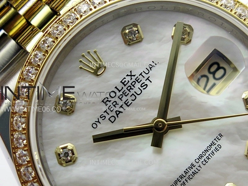 DateJust 36MM 126283 SS YG APSF 1:1 Best Edition White MOP Dial Diamond Markers on SS YG Jubilee Bracelet SA3235
