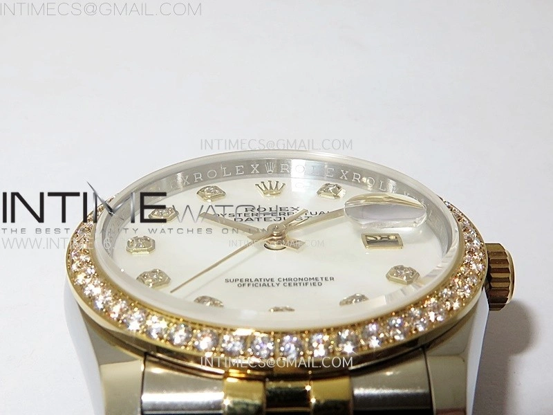 DateJust 36MM 126283 SS YG APSF 1:1 Best Edition White MOP Dial Diamond Markers on SS YG Jubilee Bracelet SA3235