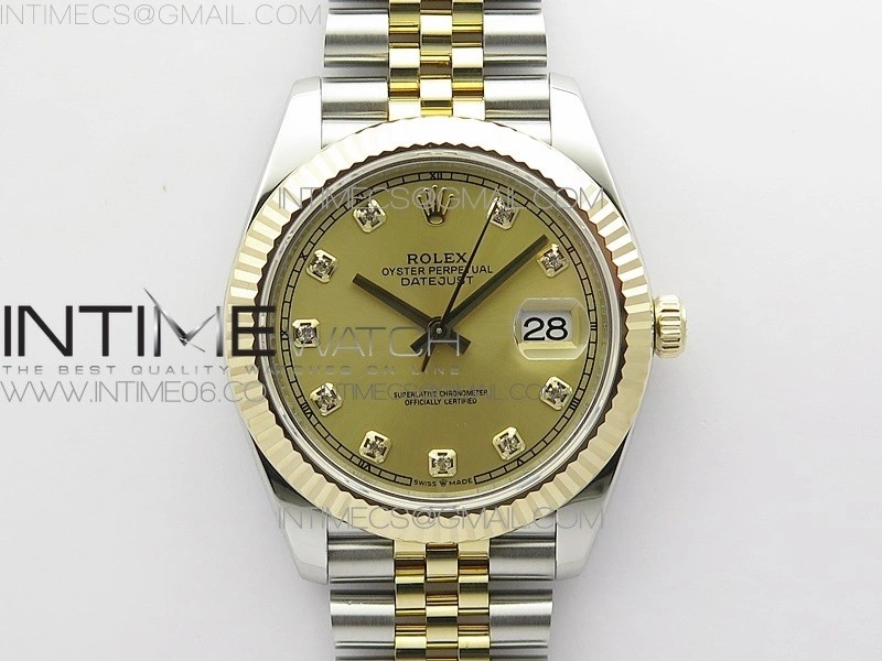 DateJust 41 126333 Wrapped SS YG 3EF 1:1 Best Edition YG Dial Crystal Markers on Wrapped SS YG Jubilee Bracelet A3235