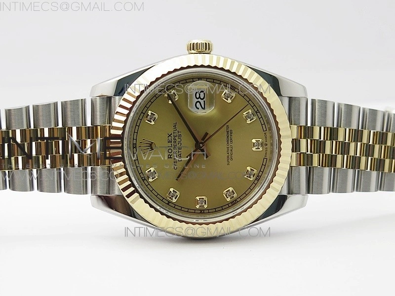 DateJust 41 126333 Wrapped SS YG 3EF 1:1 Best Edition YG Dial Crystal Markers on Wrapped SS YG Jubilee Bracelet A3235