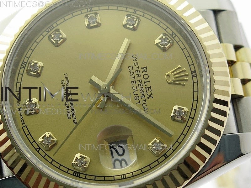 DateJust 41 126333 Wrapped SS YG 3EF 1:1 Best Edition YG Dial Crystal Markers on Wrapped SS YG Jubilee Bracelet A3235