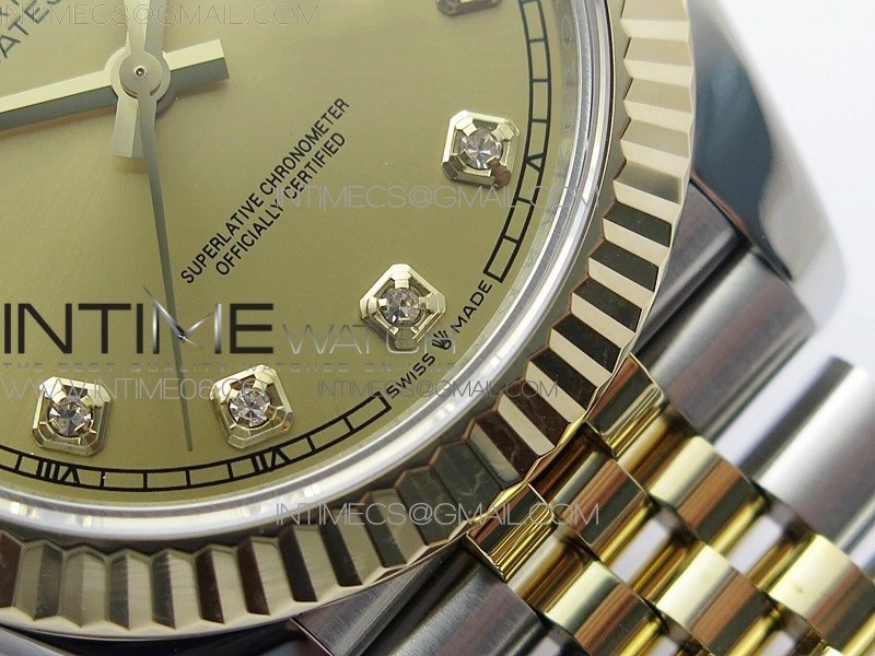 DateJust 41 126333 Wrapped SS YG 3EF 1:1 Best Edition YG Dial Crystal Markers on Wrapped SS YG Jubilee Bracelet A3235