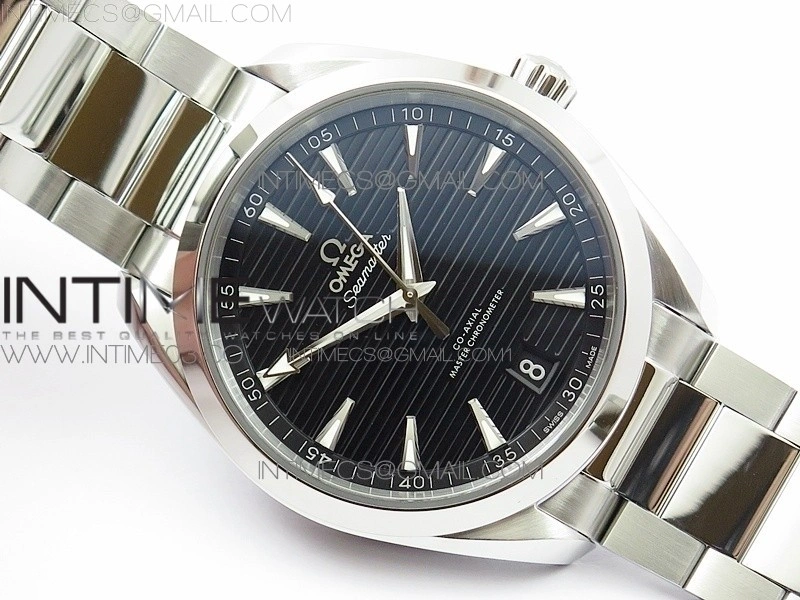 Aqua Terra 150M Master Chronometers VSF 1:1 Best Edition black dial silver second hand on SS Bracelet A8900 Super Clone
