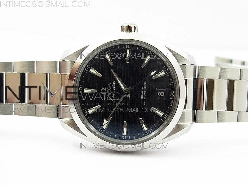 Aqua Terra 150M Master Chronometers VSF 1:1 Best Edition black dial silver second hand on SS Bracelet A8900 Super Clone
