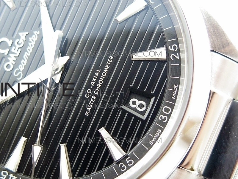 Aqua Terra 150M Master Chronometers VSF 1:1 Best Edition black dial silver second hand on SS Bracelet A8900 Super Clone