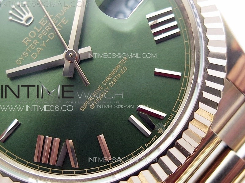 DayDate 40mm 228235 GMF 1:1 Gain Weight RG Tungsten Green Dial Roman Markers on President Bracelet A3255