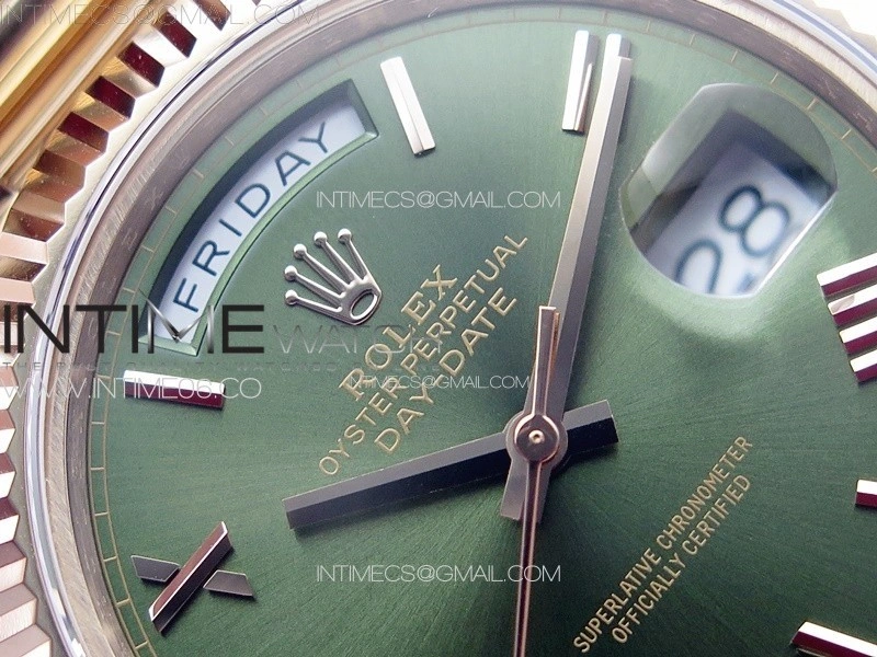 DayDate 40mm 228235 GMF 1:1 Gain Weight RG Tungsten Green Dial Roman Markers on President Bracelet A3255