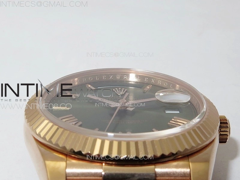 DayDate 40mm 228235 GMF 1:1 Gain Weight RG Tungsten Green Dial Roman Markers on President Bracelet A3255