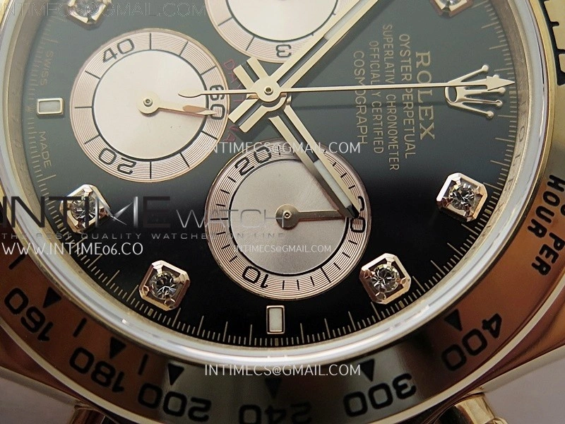Daytona 126509 904L RG QF Best Edition Black Dial RG Subdial Diamonds Markers On 904L RG Bracelet SA4131