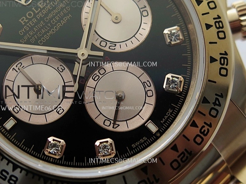 Daytona 126509 904L RG QF Best Edition Black Dial RG Subdial Diamonds Markers On 904L RG Bracelet SA4131
