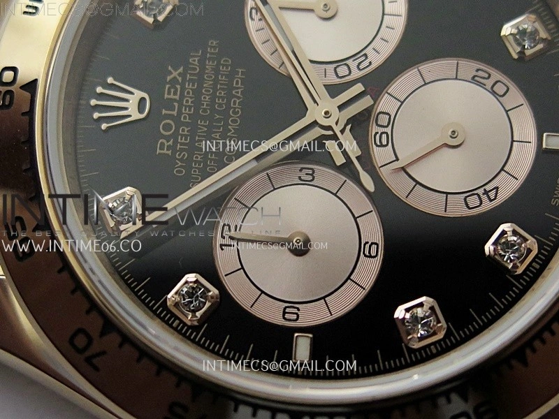 Daytona 126509 904L RG QF Best Edition Black Dial RG Subdial Diamonds Markers On 904L RG Bracelet SA4131