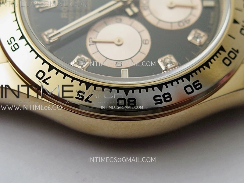 Daytona 126509 904L RG QF Best Edition Black Dial RG Subdial Diamonds Markers On 904L RG Bracelet SA4131