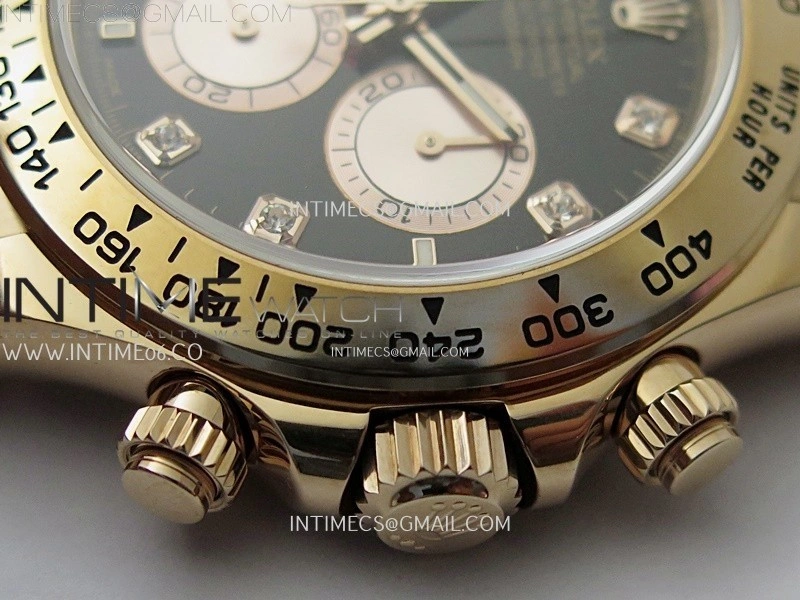 Daytona 126509 904L RG QF Best Edition Black Dial RG Subdial Diamonds Markers On 904L RG Bracelet SA4131
