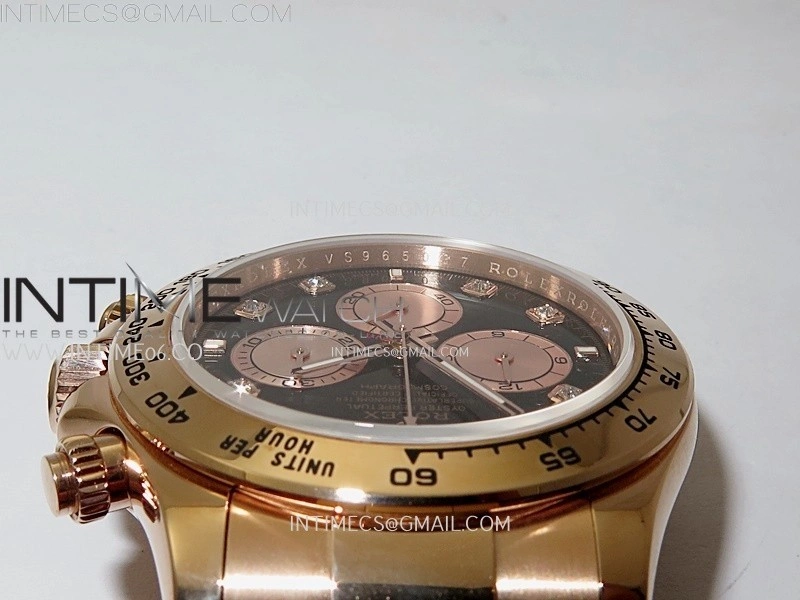 Daytona 126509 904L RG QF Best Edition Black Dial RG Subdial Diamonds Markers On 904L RG Bracelet SA4131