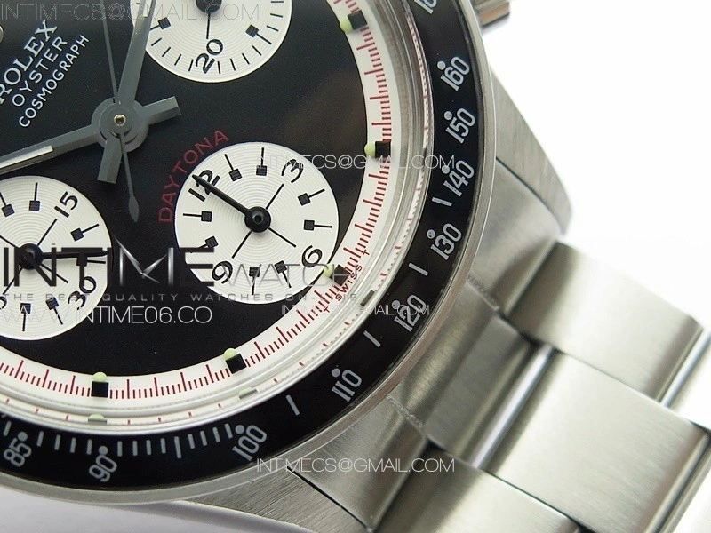 Daytona 6263 SS JKF Best Edition Black Dial Style01 Black Tachymeter Bezel on SS Bracelet Venus 75