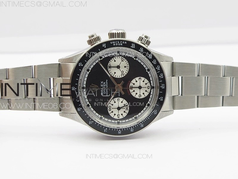 Daytona 6263 SS JKF Best Edition Black Dial Style02 Black Tachymeter Bezel on SS Bracelet Venus 75