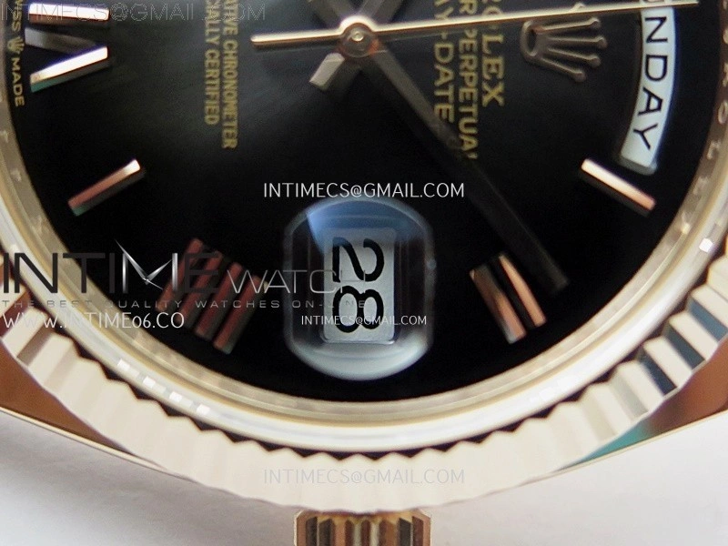 Day Date 228235 40mm 904L RG 1:1 AR+F Best Edition Black Gradient Dial Roman Markers on RG President Bracelet SA3255