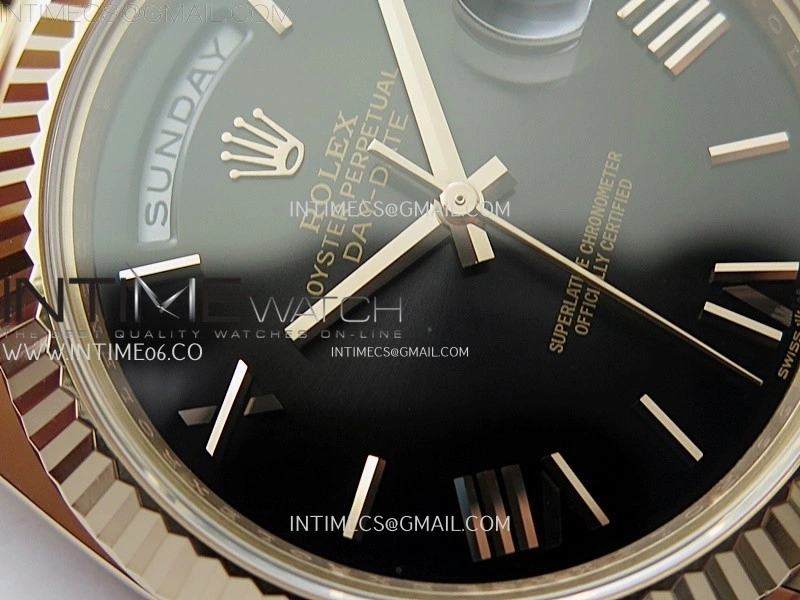 Day Date 228235 40mm 904L RG 1:1 AR+F Best Edition Black Gradient Dial Roman Markers on RG President Bracelet SA3255