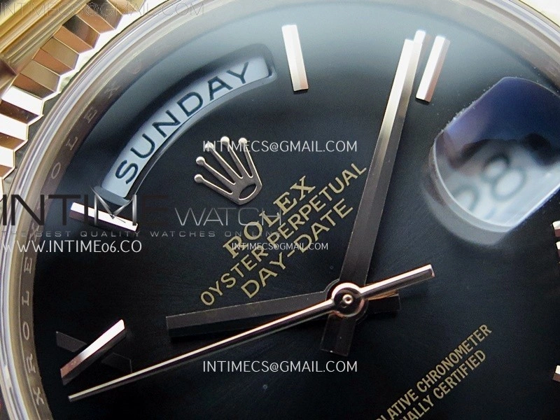 Day Date 228235 40mm 904L RG 1:1 AR+F Best Edition Black Gradient Dial Roman Markers on RG President Bracelet SA3255