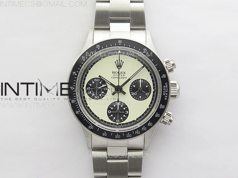 Daytona 6263 SS JKF Best Edition Cream Dial Style02 Black Tachymeter Bezel on SS Bracelet Venus 75