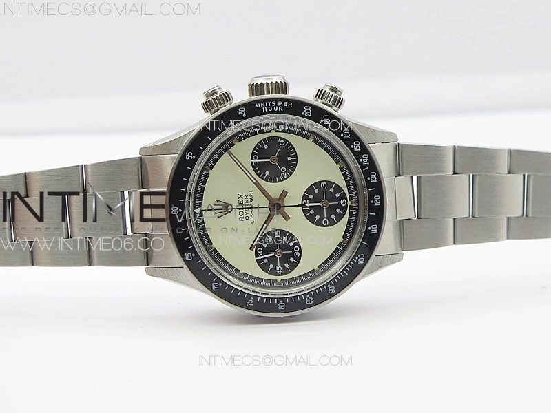Daytona 6263 SS JKF Best Edition Cream Dial Style02 Black Tachymeter Bezel on SS Bracelet Venus 75