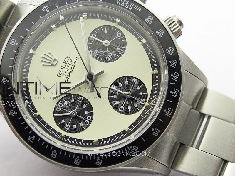 Daytona 6263 SS JKF Best Edition Cream Dial Style02 Black Tachymeter Bezel on SS Bracelet Venus 75