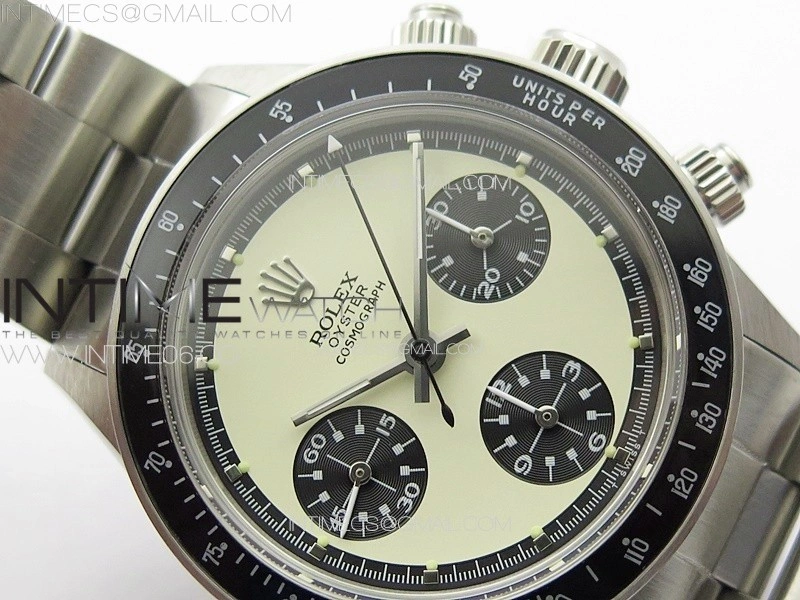 Daytona 6263 SS JKF Best Edition Cream Dial Style02 Black Tachymeter Bezel on SS Bracelet Venus 75