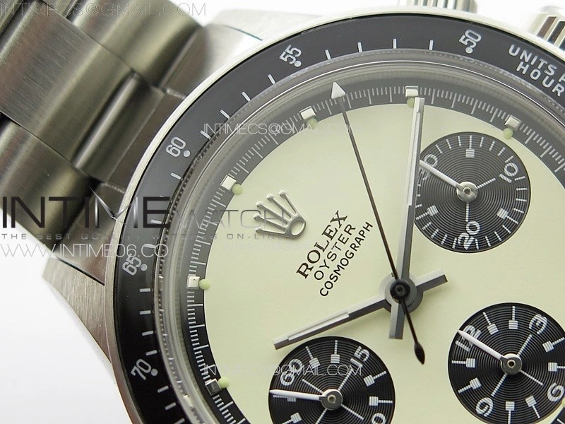 Daytona 6263 SS JKF Best Edition Cream Dial Style02 Black Tachymeter Bezel on SS Bracelet Venus 75