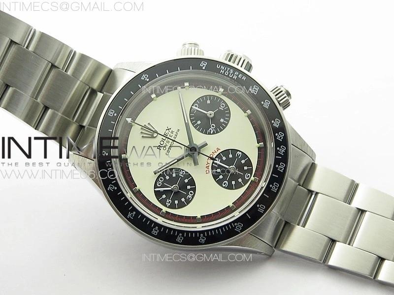 Daytona 6263 SS JKF Best Edition Cream Dial Style02 Black Tachymeter Bezel on SS Bracelet Venus 75