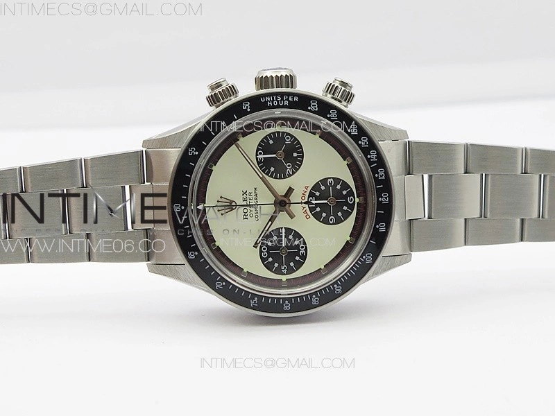 Daytona 6263 SS JKF Best Edition Cream Dial Style02 Black Tachymeter Bezel on SS Bracelet Venus 75