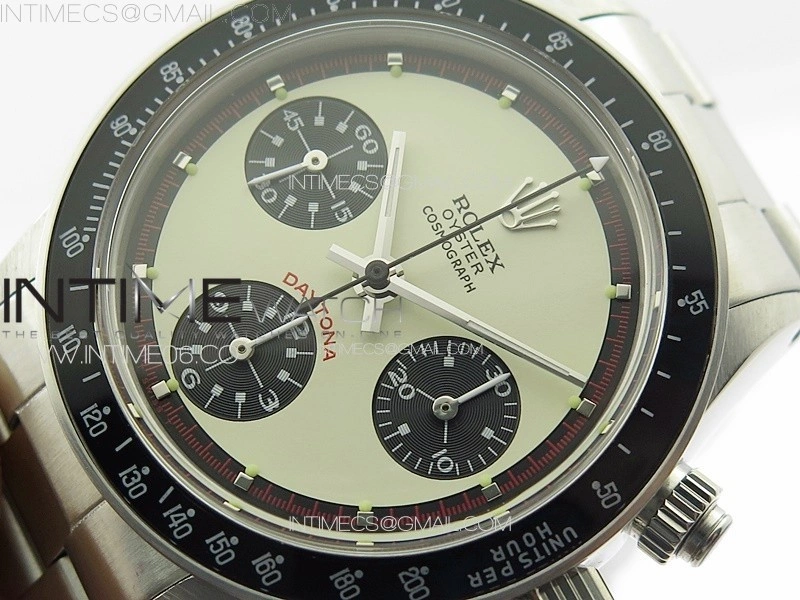 Daytona 6263 SS JKF Best Edition Cream Dial Style02 Black Tachymeter Bezel on SS Bracelet Venus 75