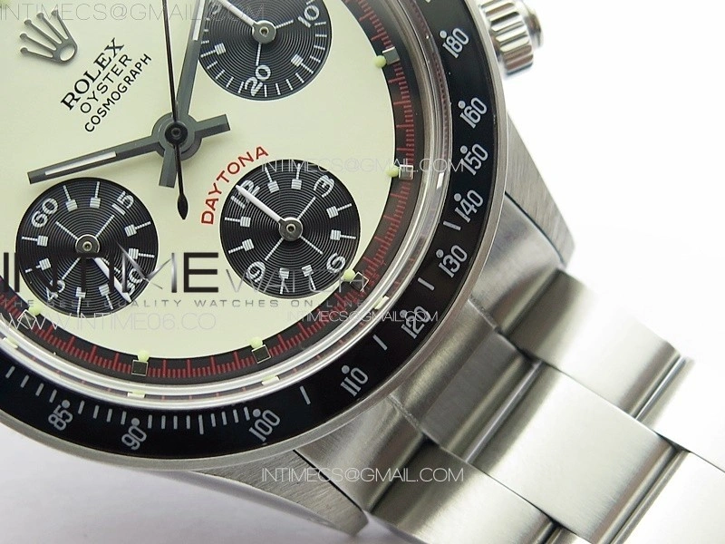 Daytona 6263 SS JKF Best Edition Cream Dial Style02 Black Tachymeter Bezel on SS Bracelet Venus 75