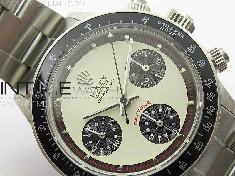 Daytona 6263 SS JKF Best Edition Cream Dial Style02 Black Tachymeter Bezel on SS Bracelet Venus 75