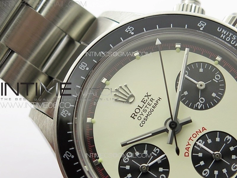 Daytona 6263 SS JKF Best Edition Cream Dial Style02 Black Tachymeter Bezel on SS Bracelet Venus 75
