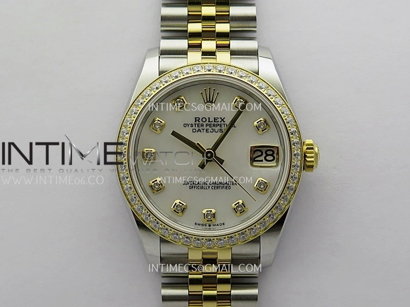 DateJust 31mm 904L SS YG AR+F Best Edition White MOP Dial Diamond Marker On 904L SS YG Jubilee Bracelet A2236