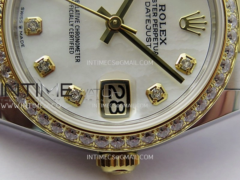 DateJust 31mm 904L SS YG AR+F Best Edition White MOP Dial Diamond Marker On 904L SS YG Jubilee Bracelet A2236