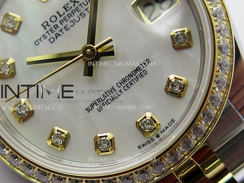 DateJust 31mm 904L SS YG AR+F Best Edition White MOP Dial Diamond Marker On 904L SS YG Jubilee Bracelet A2236
