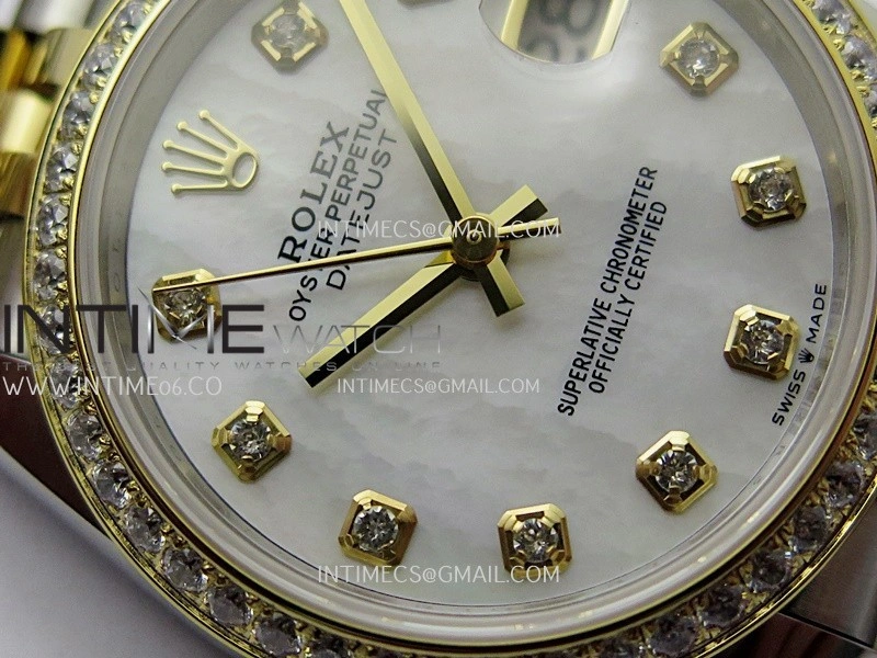 DateJust 31mm 904L SS YG AR+F Best Edition White MOP Dial Diamond Marker On 904L SS YG Jubilee Bracelet A2236